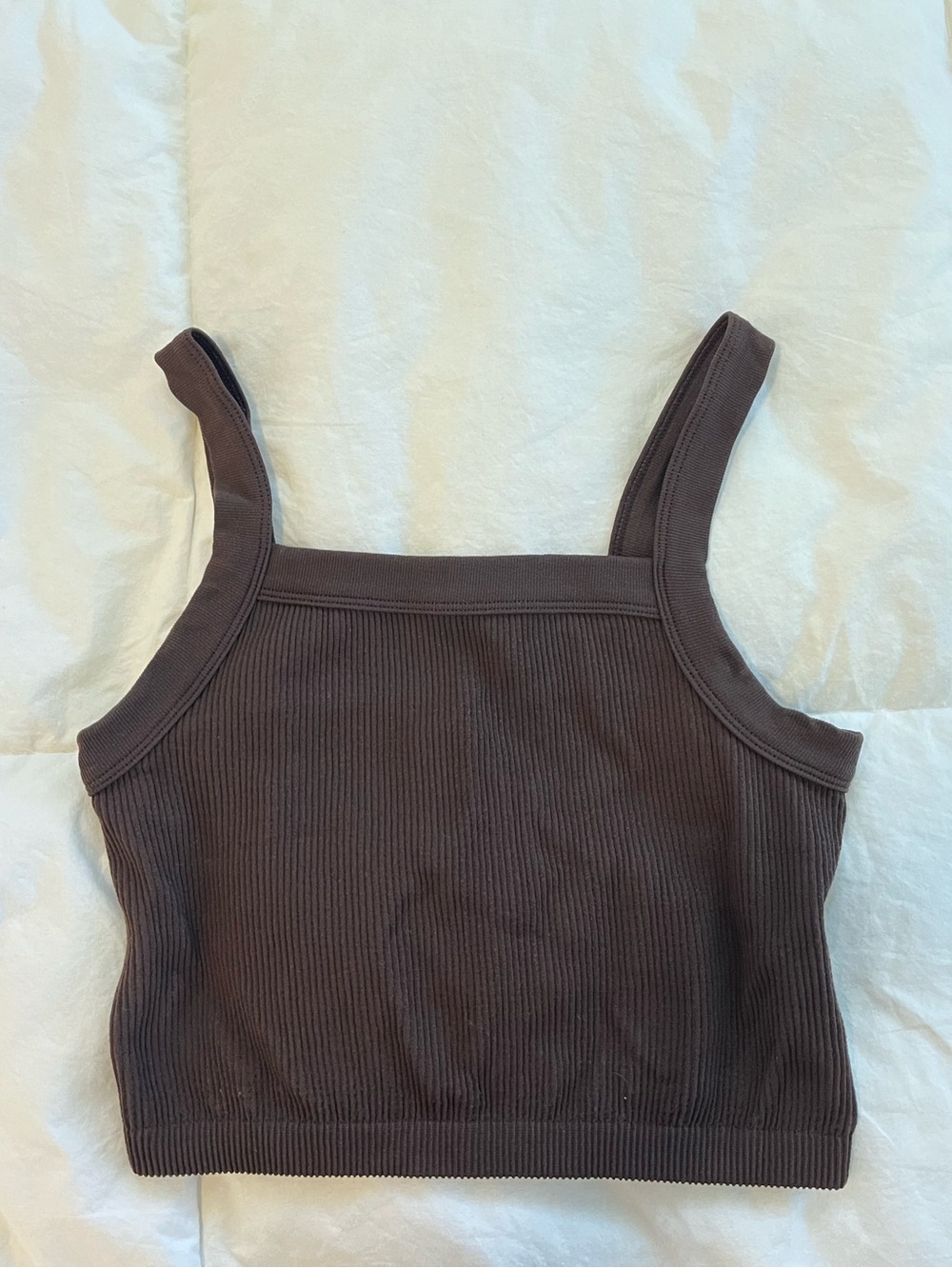 Cotton On Ribbed Cropped Tank - Brown
